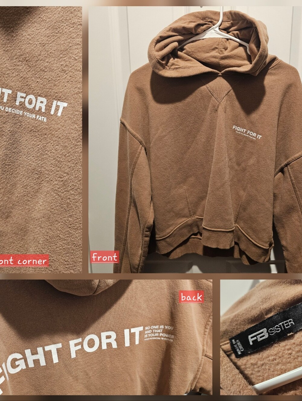 Brown Teddy Hoodie Jacket - Fight For It